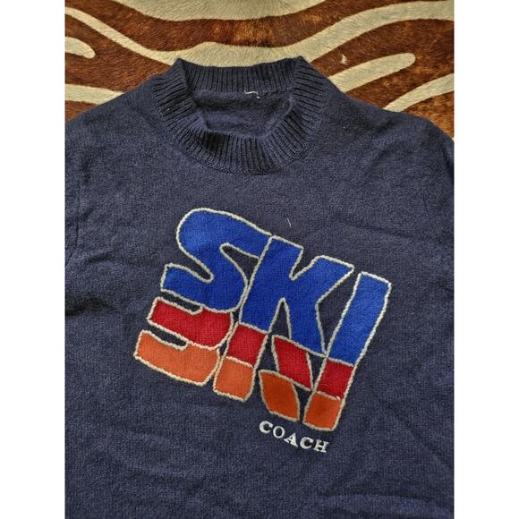 Coach Ski Intarsia Sweater In Recycled Wool And Cashmere Sz Xs - Picture 3 of 6